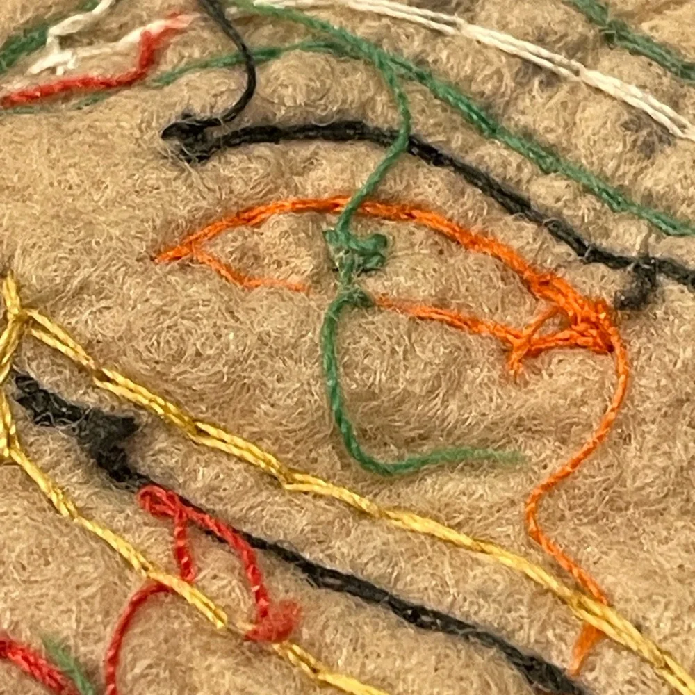 Vintage Handmade Beaded Mask on Cloth. Unknown Origin. - Picture 8 of 8